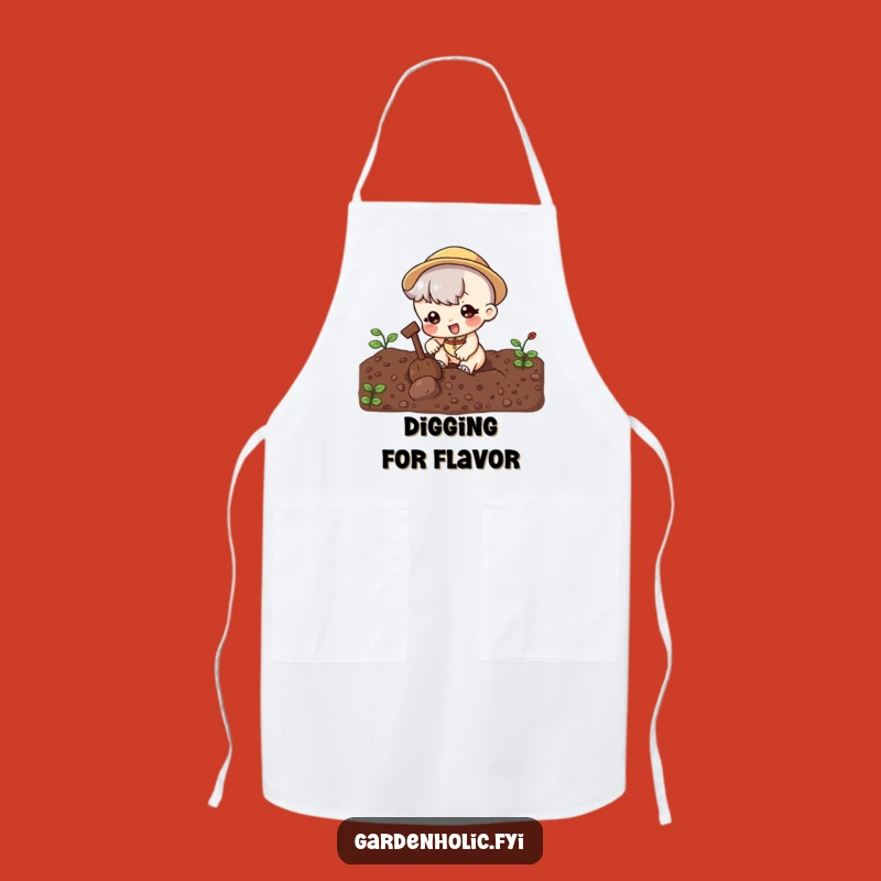 Funny Digging Apron: Cute Character Chef, Humorous Kitchen Gift for Garden-to-Table!