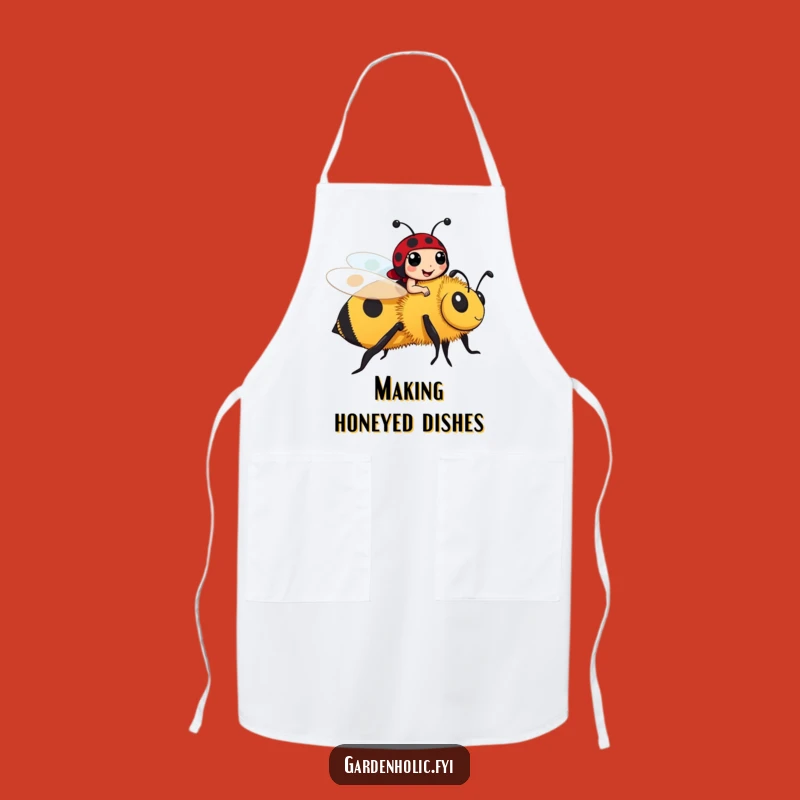 Funny Ladybug Riding Bee Apron: Kitchen Bug Fun, Perfect Gift