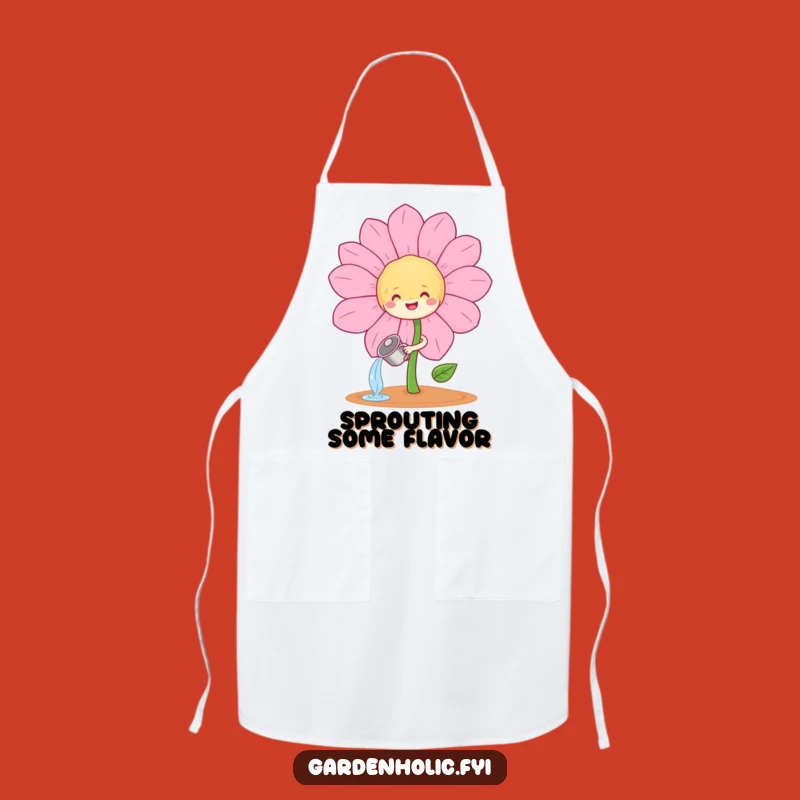 Funny Sprout Watering Flower Apron: Chef's Garden Humour, Perfect Gift