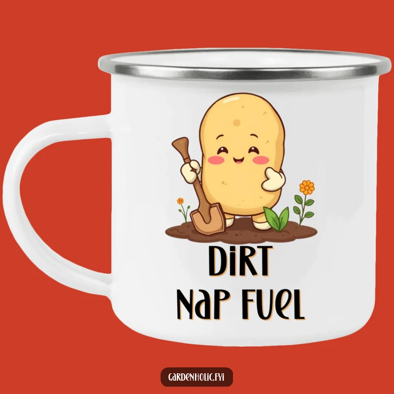 Funny Happy Potato Camping Mug: Enthusiastic Gardener Gift for Outdoor Spud Fans