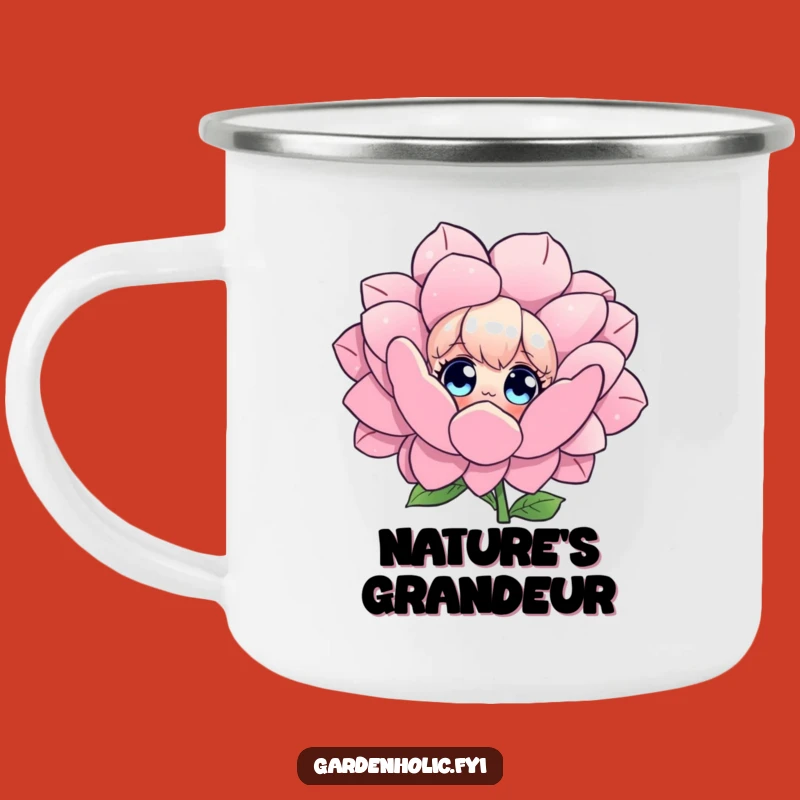 Funny Flower Admirer Camping Mug: Sip Nature's Wonder, Perfect Funny Gift