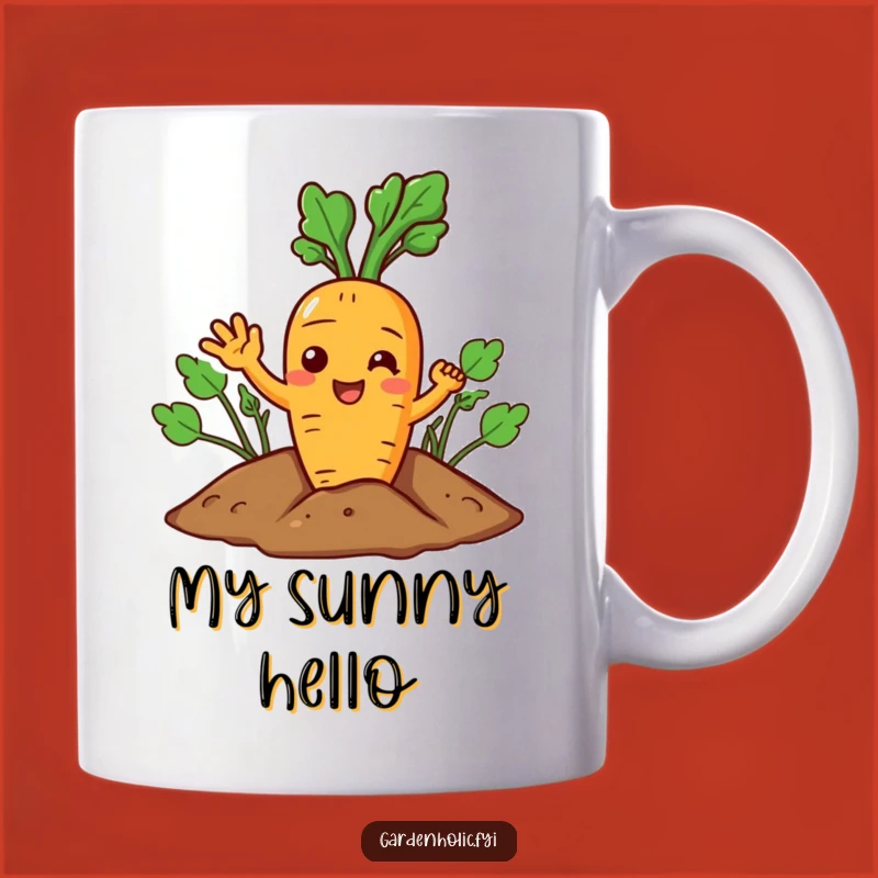 Funny Carrot Mug: Joyful Wave from Soil, Perfect Funny Gift for Gardeners