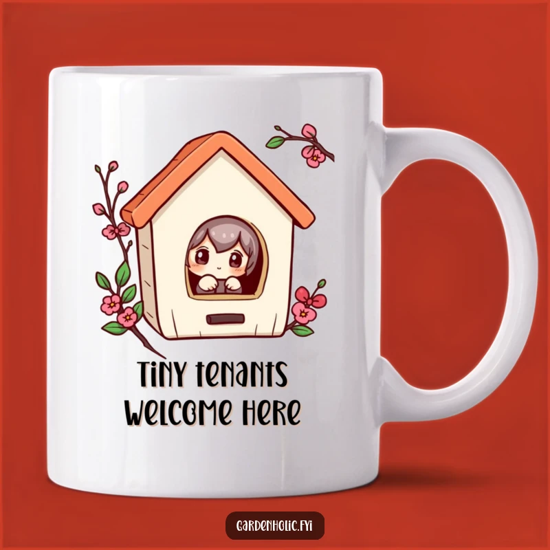 Funny Curious Character Peeking Birdhouse Mug - Perfect Quirky Gift