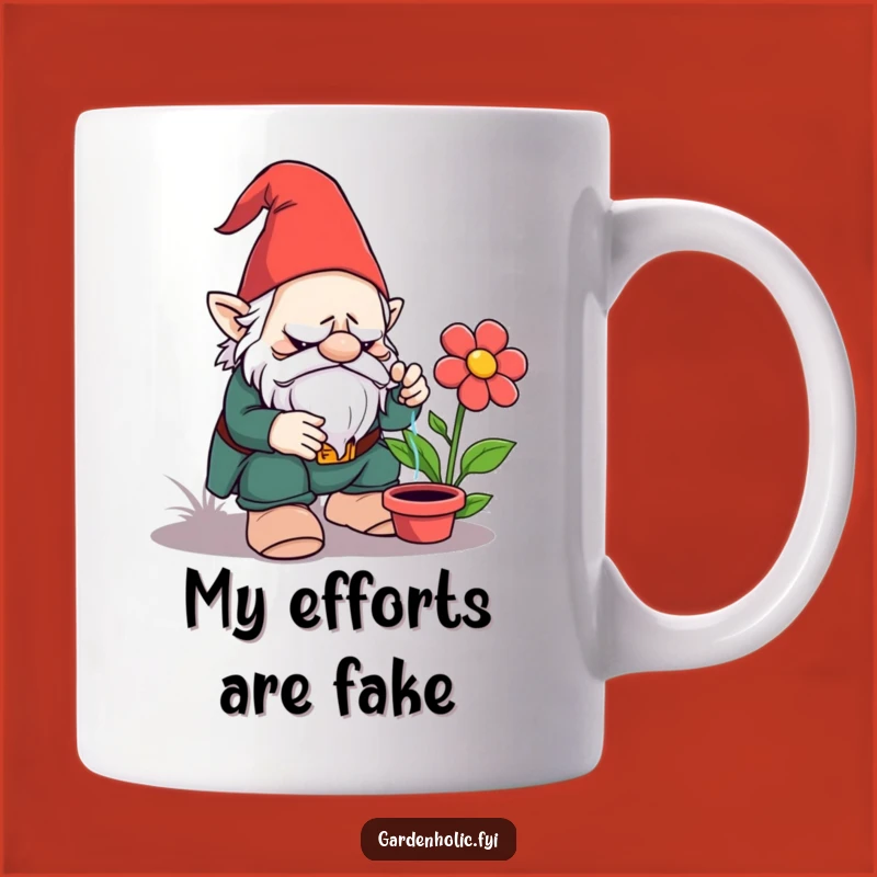 Funny Grumpy Gnome Mug: Hilarious Garden Gnome Gift for Plastic Flower Lovers