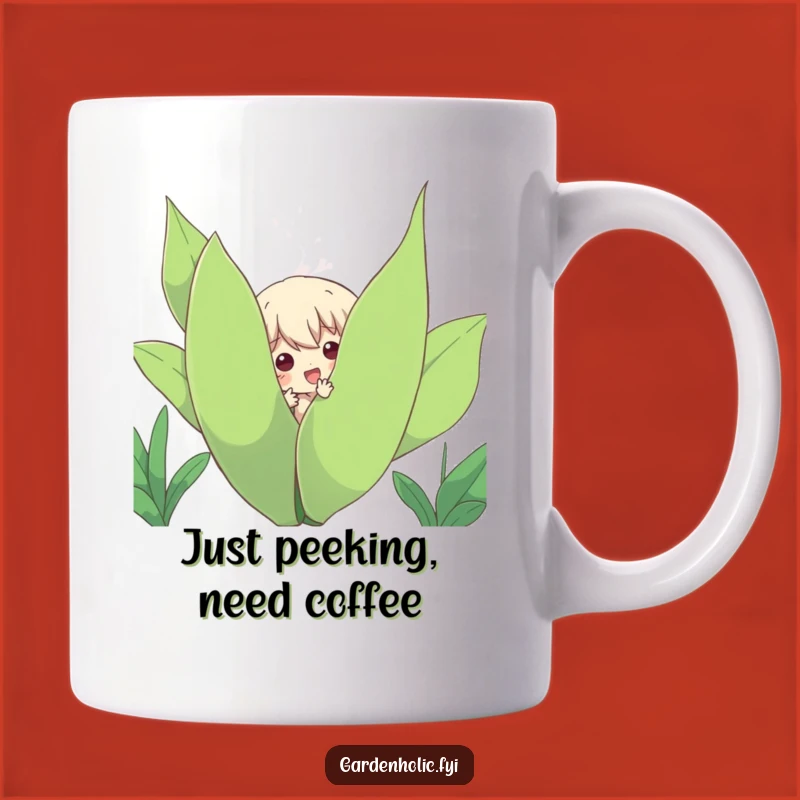 Funny Plant Peeker Mug - Adorable Character Hiding, Perfect Funny Gift for Plant Lovers
