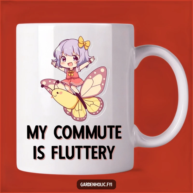 Funny Butterfly Rider Mug - Joyful Character Balancing, Whimsical Funny Gift for Dreamers