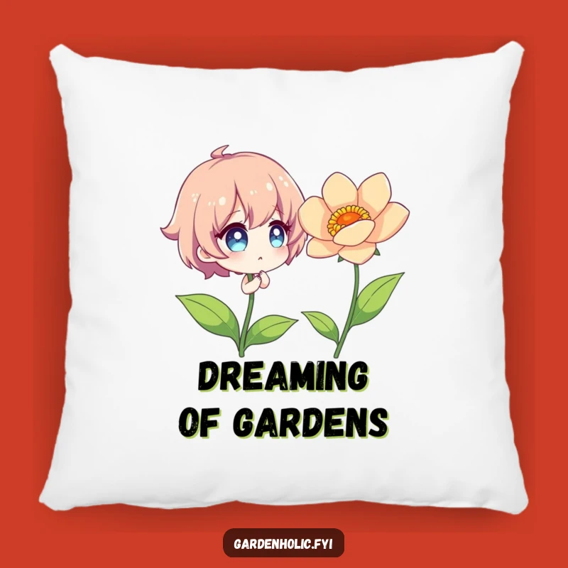 Funny Flower Admirer Pillow: Cozy Nature Accent, Vibrant Design, Great Funny Gift