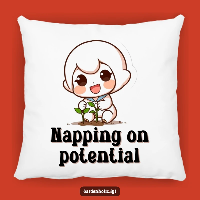 Funny Planting Pillow: Character Sowing Seed, Cozy & Hilarious Home Decor Gift