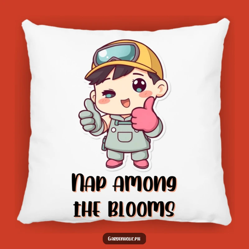 Funny Gardener Thumbs Up Pillow: Cozy Gift for Green Thumbs