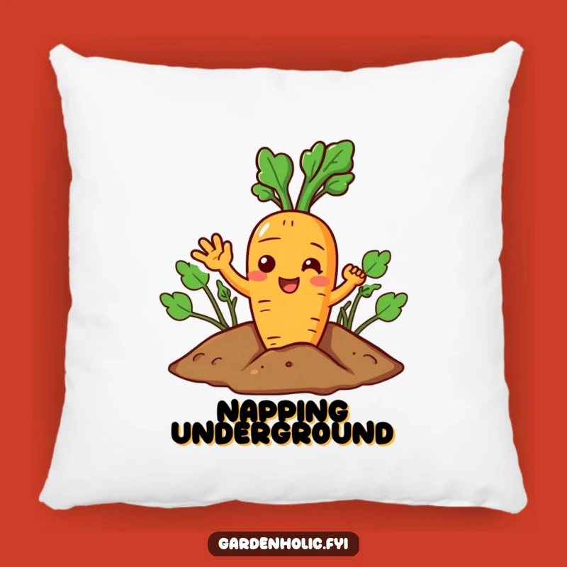Funny Carrot Pillow: Joyful Wave from Soil, Cozy Comfy Funny Gift