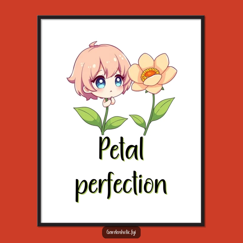 Funny Flower Admirer Digital Art: Nature's Beauty, Vibrant Bloom, Perfect Funny Gift