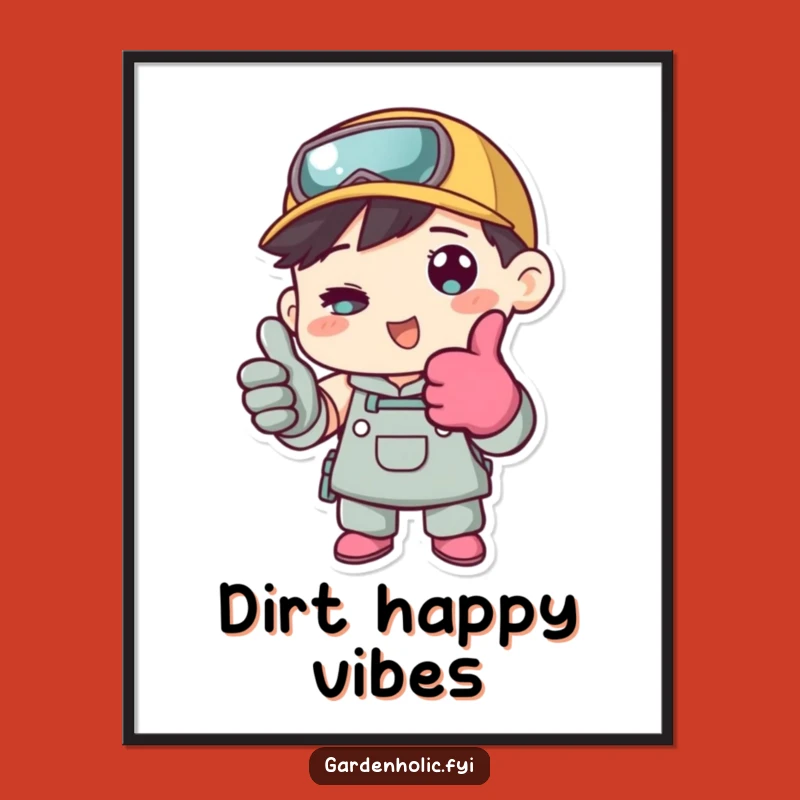 Funny Gardener Thumbs Up Digital Print: Instant Decor for Plant Lovers