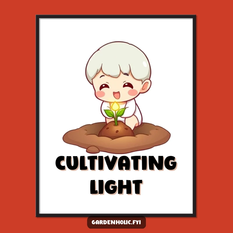 Funny Glowing Seed Planter Digital Art - Instant Planting Art, Downloadable Funny Gift for Decor