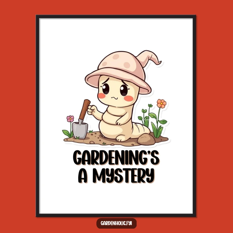 Funny Worm Gardening Digital Art - Instant Garden Whimsy!