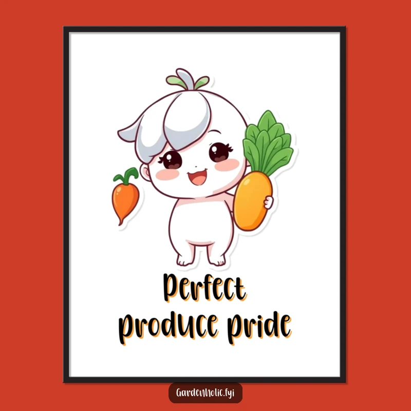 Funny Gardener Print: Tiny Victor's Proud Vegetable Wall Art