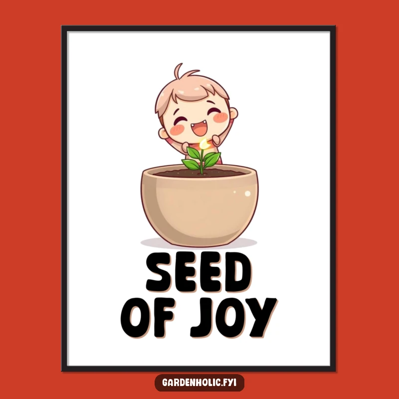 Funny Gardener Art Print: Cute Planting Character, Perfect Gift for Plant Art Lovers