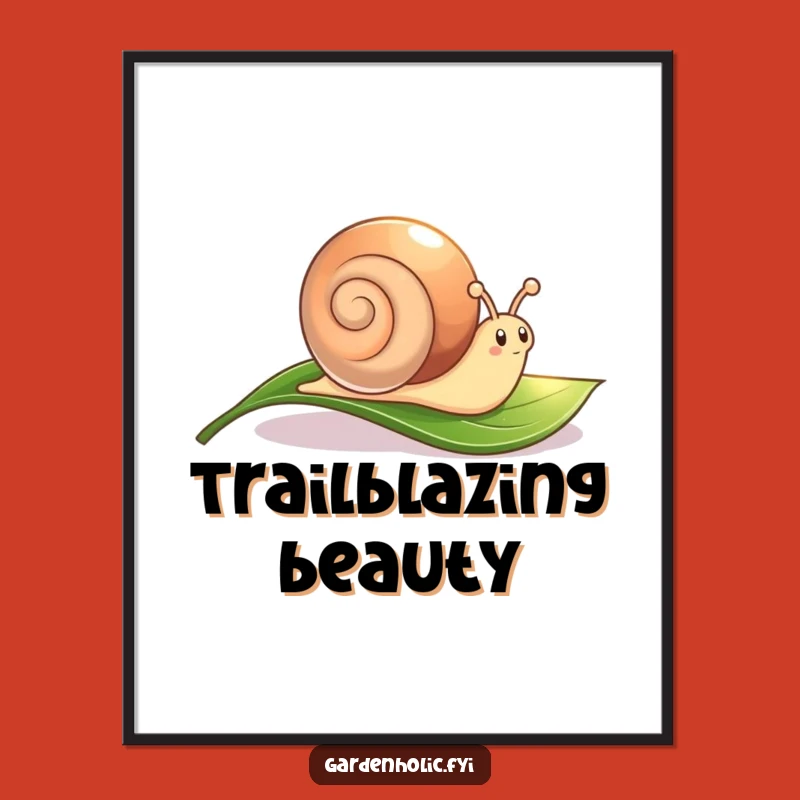 Funny Snail Digital Art: Cute Trail, Instant Download Funny Gift
