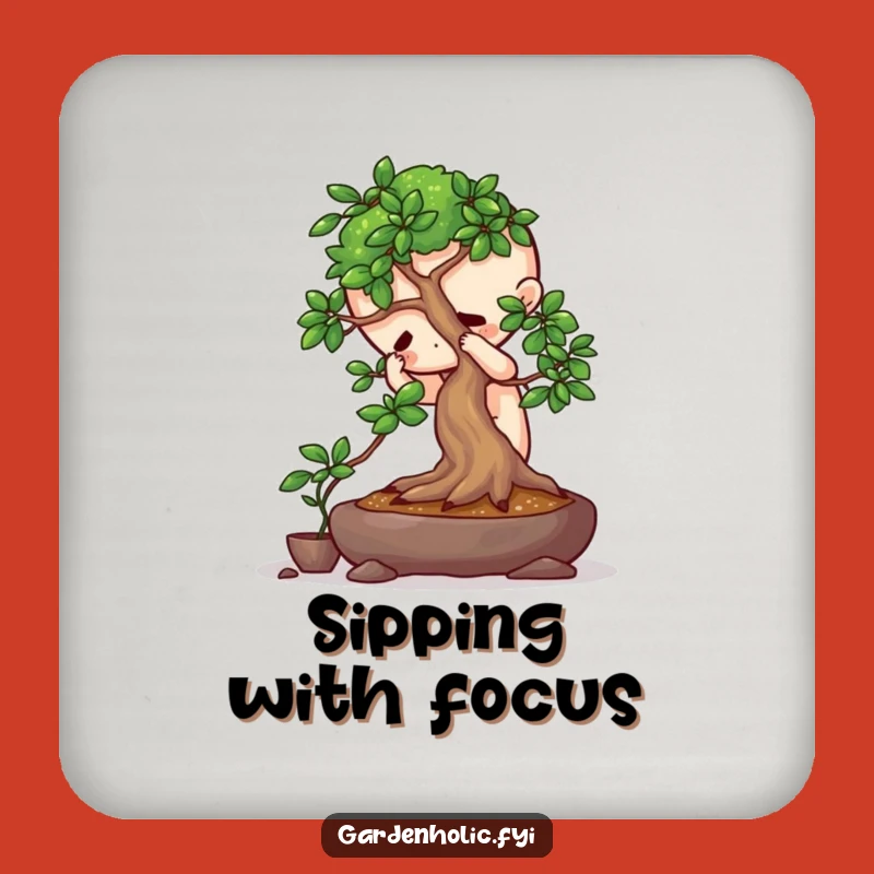 Funny Bonsai Coaster: Character Pruning Tree, Hilarious Gift for Home Decor