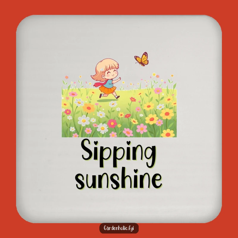 Funny Butterfly Chase Coaster Set - Protect Surfaces with Whimsy