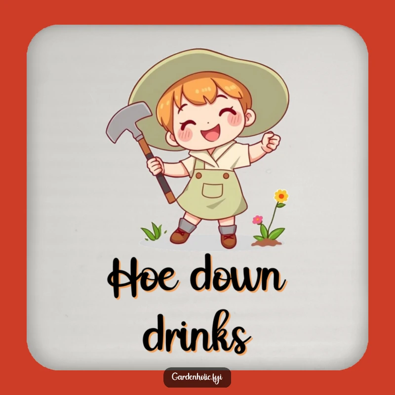 Funny Drink Coaster: Hoe Swinger Design, Garden Humor, Perfect Funny Gift