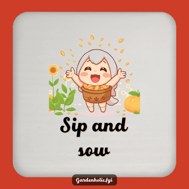 Funny Coaster: Harvest Seed Shower, Protect Surfaces Funny Gift