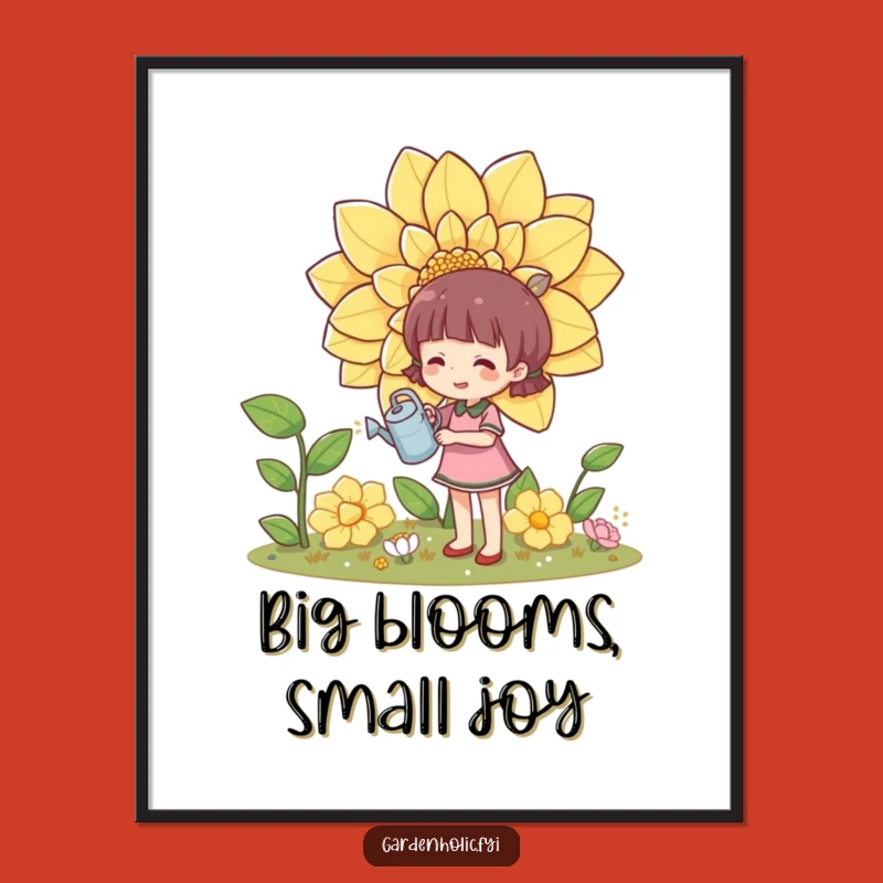 Funny Gardener Poster: Blooming Beauty and Tiny Tools Art
