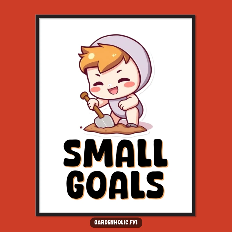 Funny Digger Poster: Determined Digging Art, Wall Decor Hobby Gift