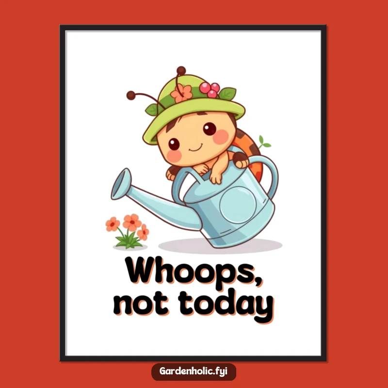 Funny Ladybug Poster: Whimsical Garden Art for a Laugh - Hilarious Decor Gift!