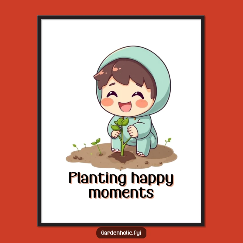 Funny Planter Poster: Enthusiasm for Planting Seeds Art