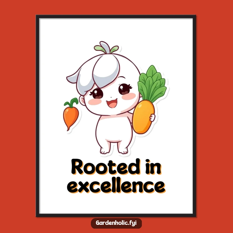 Funny Gardener Poster: Tiny Victor's Proud Vegetable Art Print