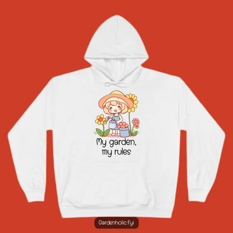 Funny Gardener Hoodie: Oversized Flower Watering, Cozy Funny Gift for Gardeners