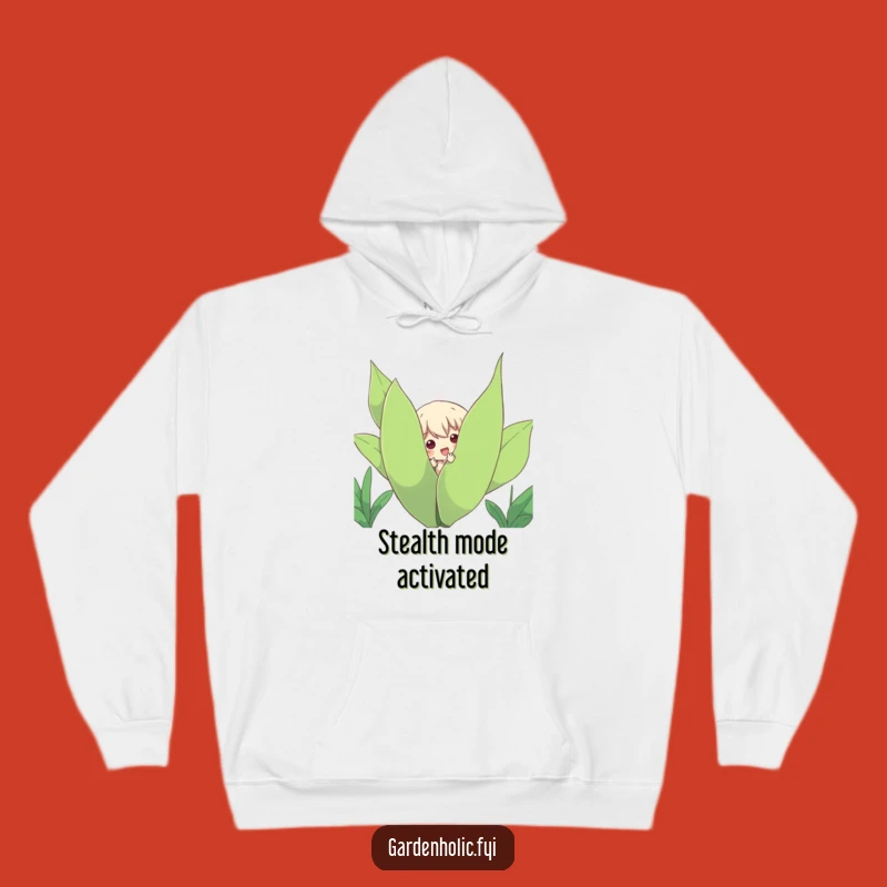 Funny Plant Peeker Hoodie - Cozy Character Hiding, Ultimate Funny Gift for Green Thumbs