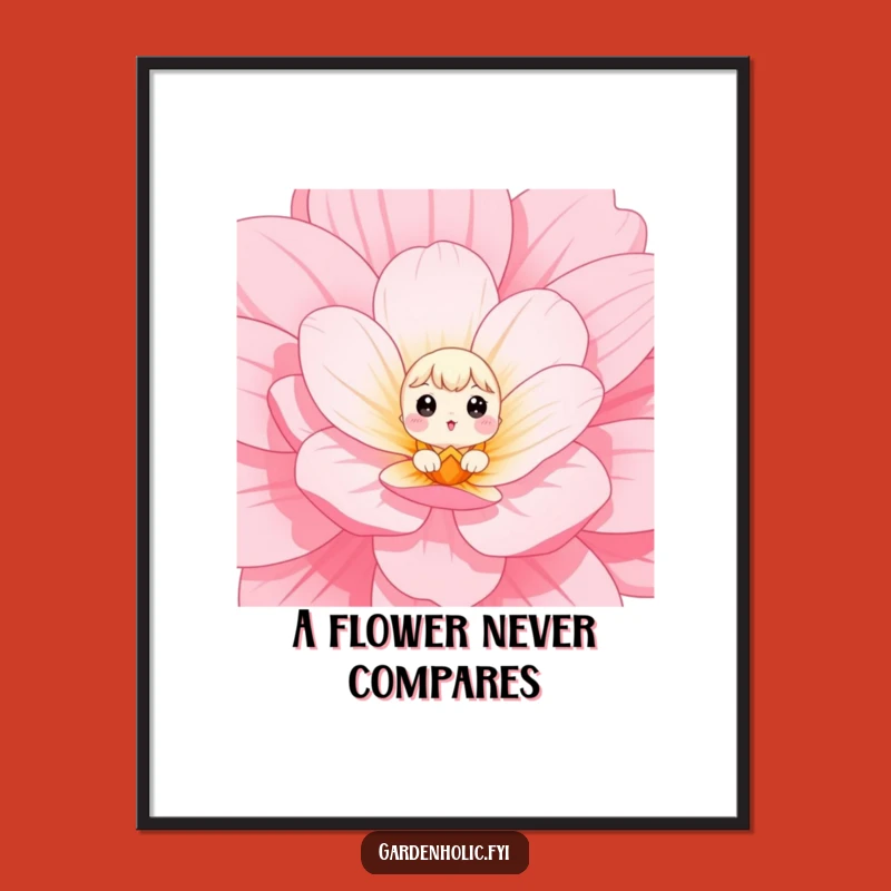 Funny Free Printable Wall Art: Flower Peeker, Downloadable Decor for Whimsical Spaces