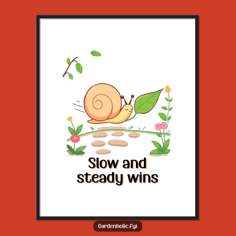 Funny Free Printable Wall Art: Snail's Hilarious Slow Race, Downloadable Whimsical Decor