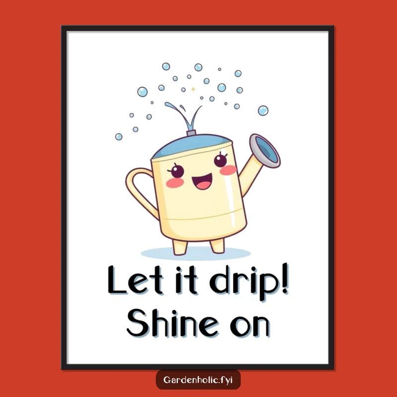 Funny Free Printable Wall Art: Watering Can Character, Quirky Downloadable Home Decor