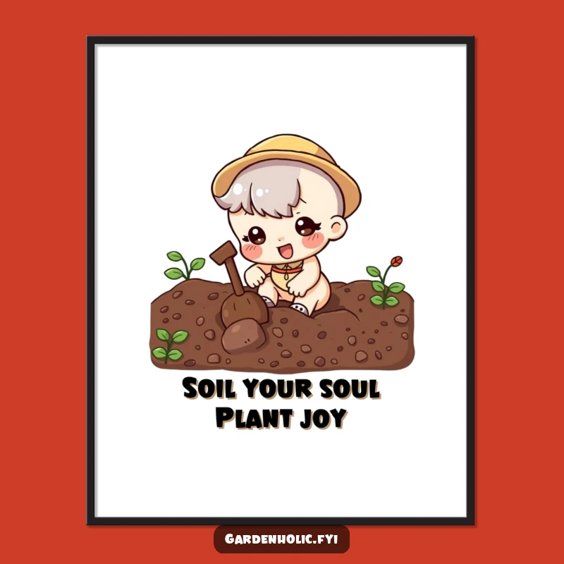 Free Printable Wall Art: Funny Digging Character, Hilarious Downloadable Home Decor