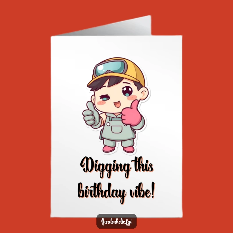 Funny Free Printable Birthday Card: Gardener Thumbs Up Glove Downloadable Gift