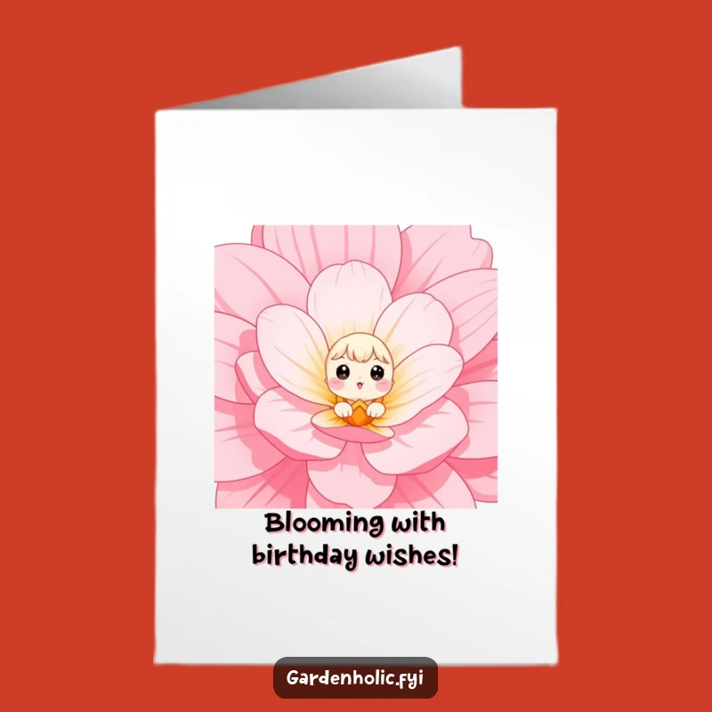 Free Printable Birthday Card: Flower Peeker, Funny Downloadable Gift for Sweet Surprises