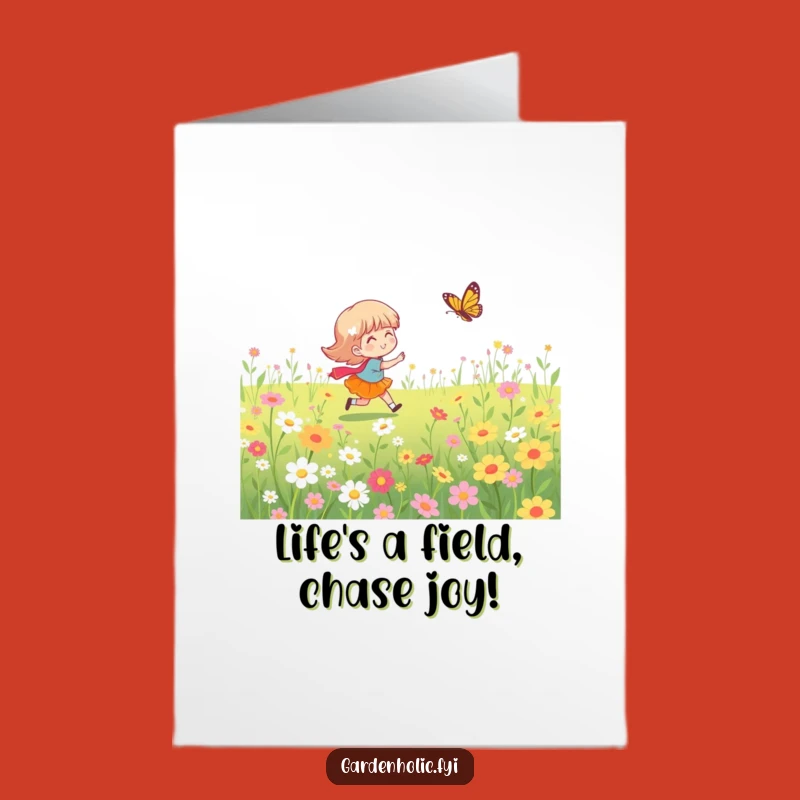 Free Printable Birthday Card: Funny Flower Chase Downloadable, Perfect for Garden Lovers