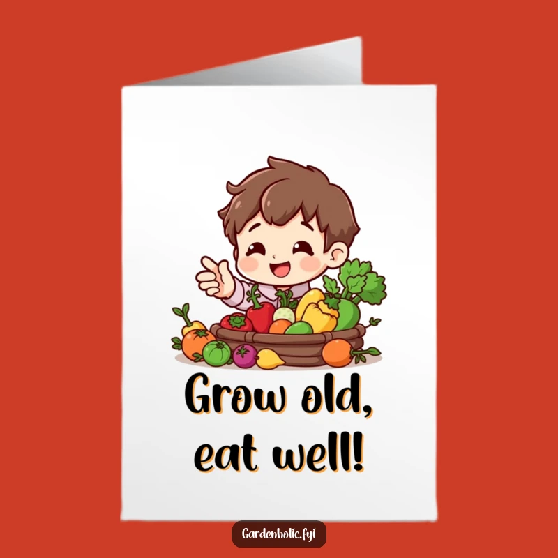 Free Printable Birthday Card: Happy Gardener, Funny Downloadable Greeting for Veggie Lovers