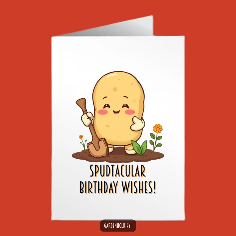Free Printable Happy Potato Birthday Card: Funny Downloadable Gift for Gardeners & Foodies