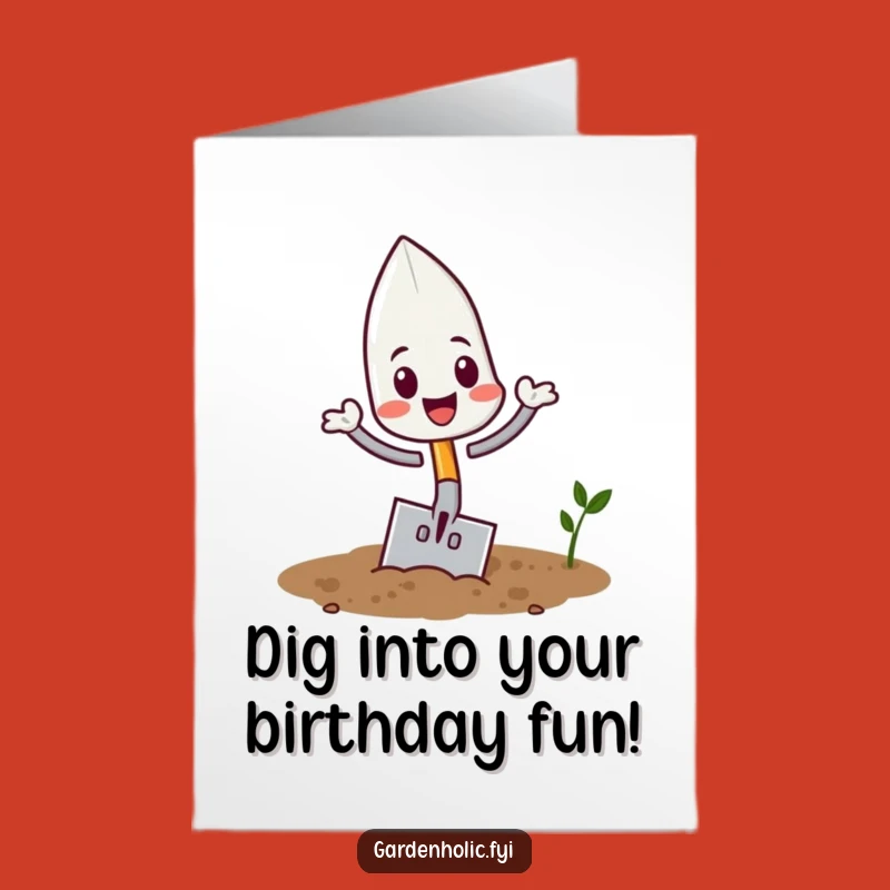 Free Printable Trowel Birthday Card: Funny Downloadable Gift for Gardeners