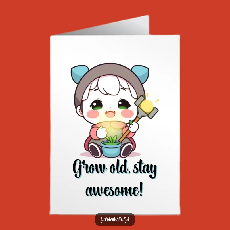 Free Printable Birthday Card: Funny Gardener Gnome Art, Hilarious DIY Downloadable Gift