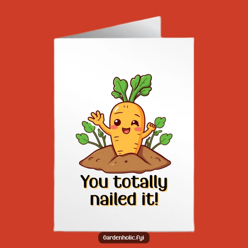Free Printable Congrats Card: Carrot Wave of Success, Downloadable Celebration