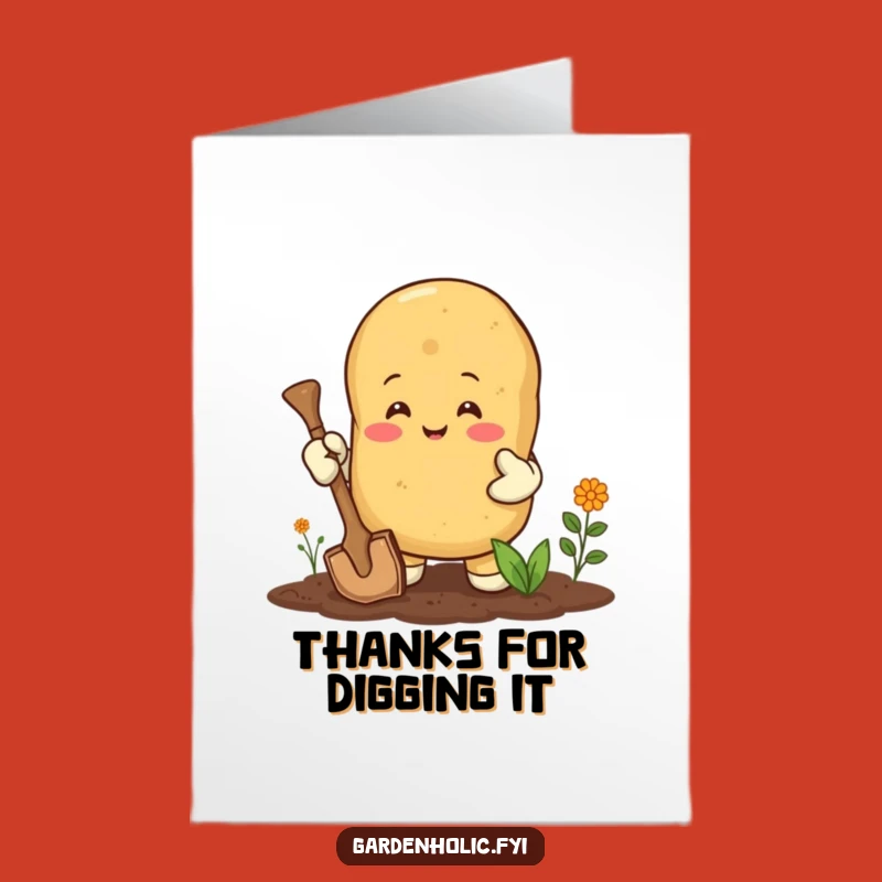 Free Printable Potato Thank You Card: Humorous Downloadable Gift for Showing Appreciation