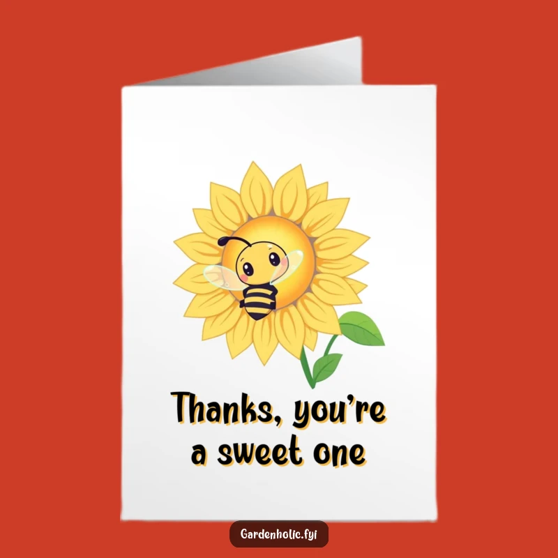 Free Printable Thank You Card: Bee Grateful, Sunflower Thanks, Humorous Downloadable Art