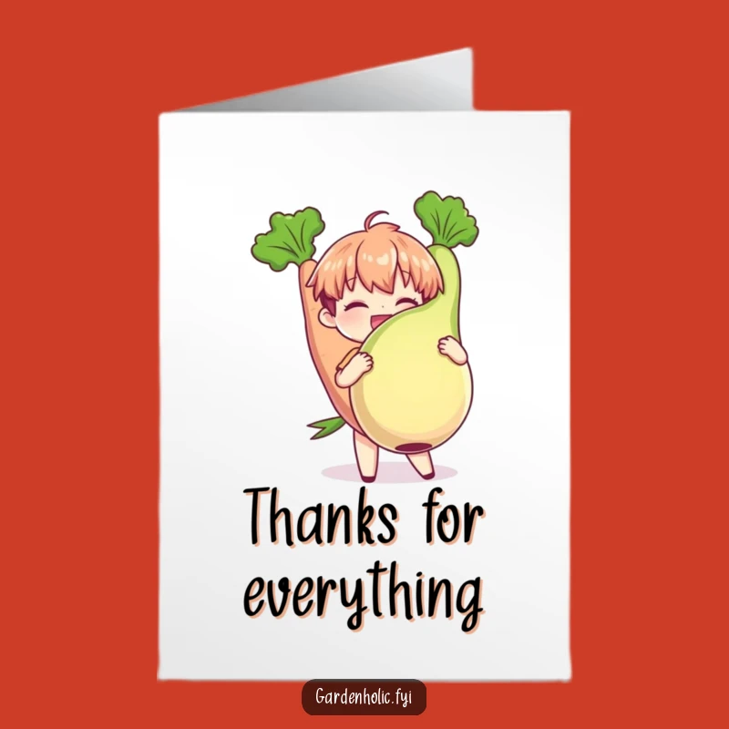 Free Printable Thank You Card: Veggie Enthusiast, Funny Downloadable Gift