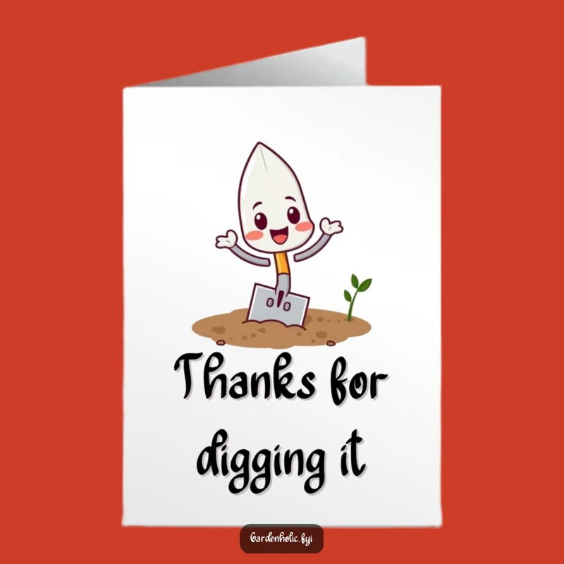 Free Printable Trowel Thank You Card: Funny Downloadable Gift for Gardeners