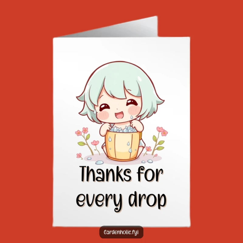 Free Printable Dew Drop Thanks Card: Appreciative Collector Downloadable Note