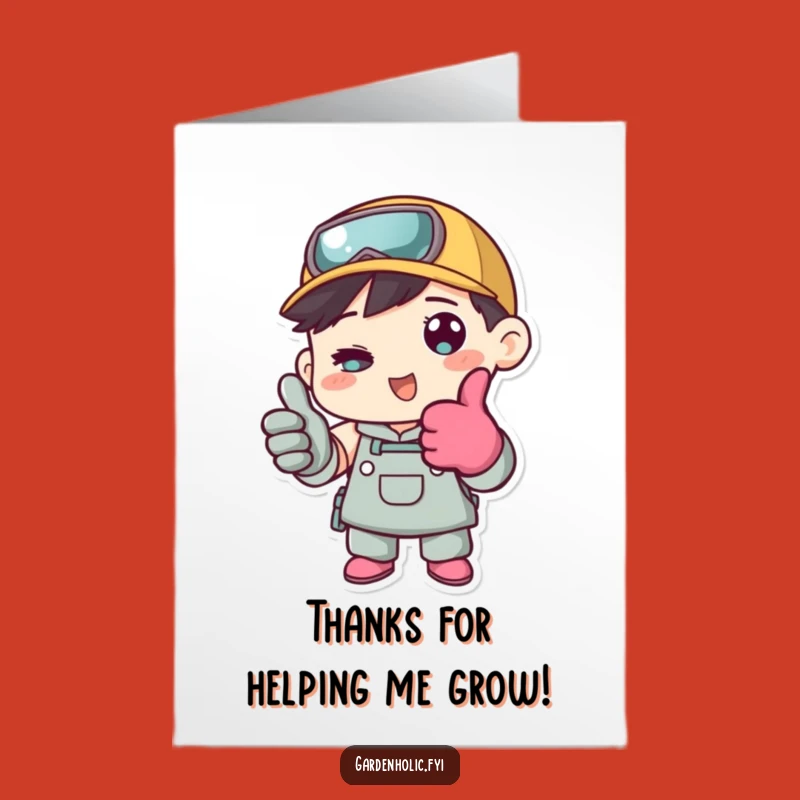 Funny Free Printable Thank You Card: Gardener Thumbs Up Glove Downloadable